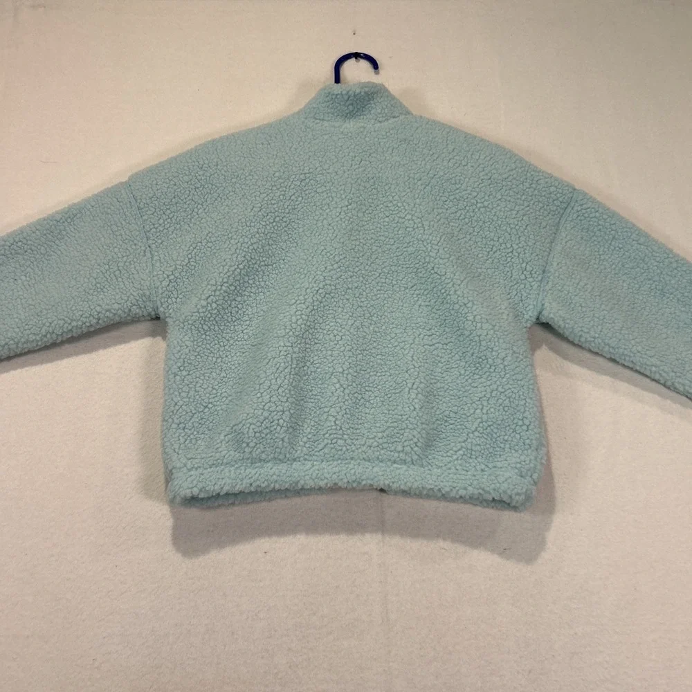 DSG Girls Small 8-9 Cozy Fleece Full Zip Sherpa Jacket Shoreside Blue Teal NEW